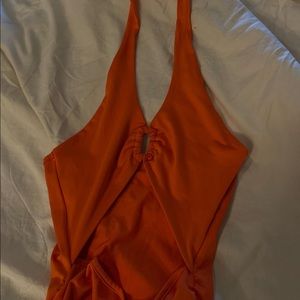 Orange one piece summer dress